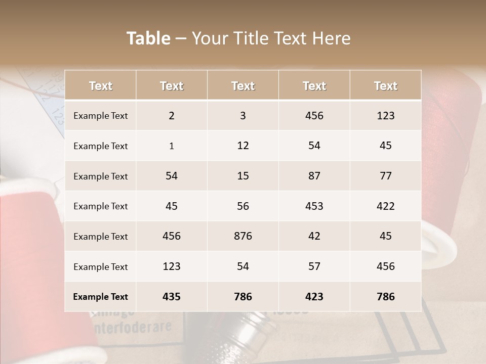 Two Spools Of Thread Sitting On Top Of A Piece Of Paper PowerPoint Template