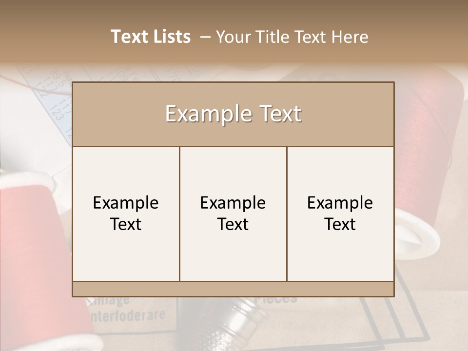 Two Spools Of Thread Sitting On Top Of A Piece Of Paper PowerPoint Template