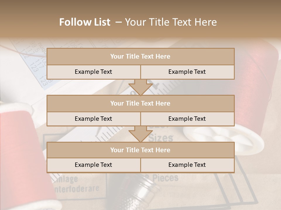 Two Spools Of Thread Sitting On Top Of A Piece Of Paper PowerPoint Template