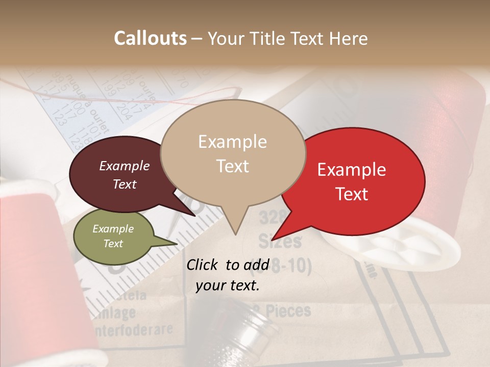 Two Spools Of Thread Sitting On Top Of A Piece Of Paper PowerPoint Template