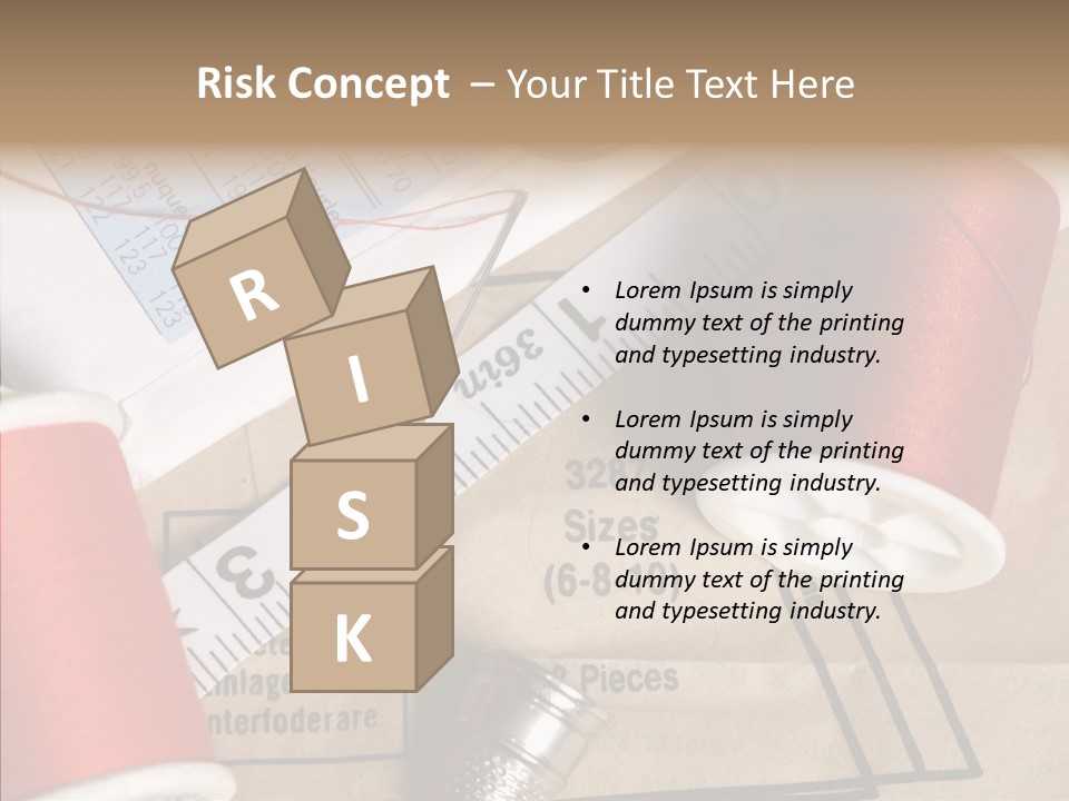 Two Spools Of Thread Sitting On Top Of A Piece Of Paper PowerPoint Template