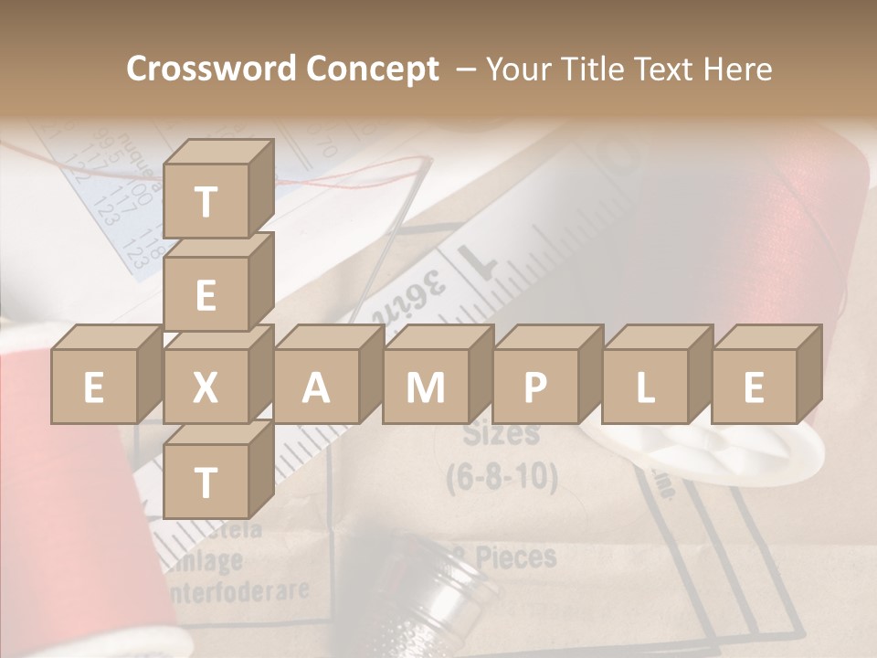 Two Spools Of Thread Sitting On Top Of A Piece Of Paper PowerPoint Template