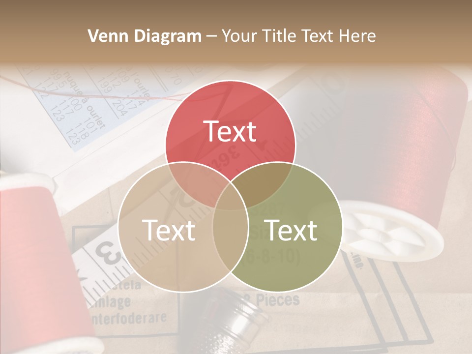 Two Spools Of Thread Sitting On Top Of A Piece Of Paper PowerPoint Template