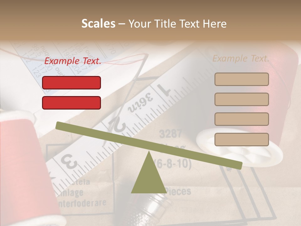 Two Spools Of Thread Sitting On Top Of A Piece Of Paper PowerPoint Template