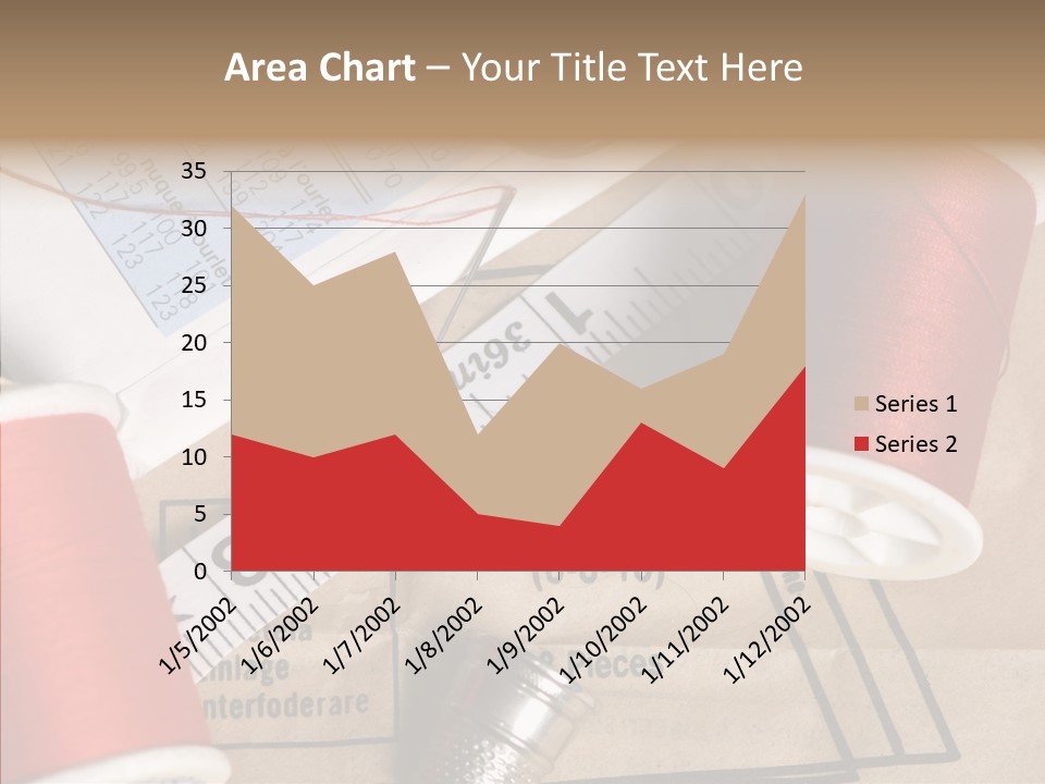 Two Spools Of Thread Sitting On Top Of A Piece Of Paper PowerPoint Template