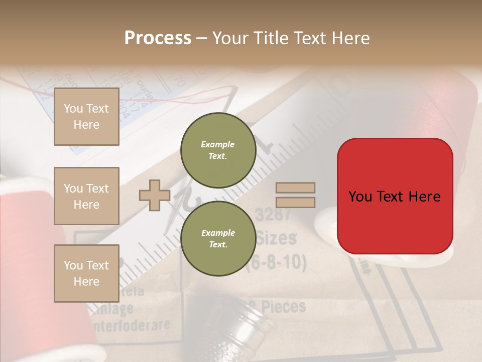 Two Spools Of Thread Sitting On Top Of A Piece Of Paper PowerPoint Template