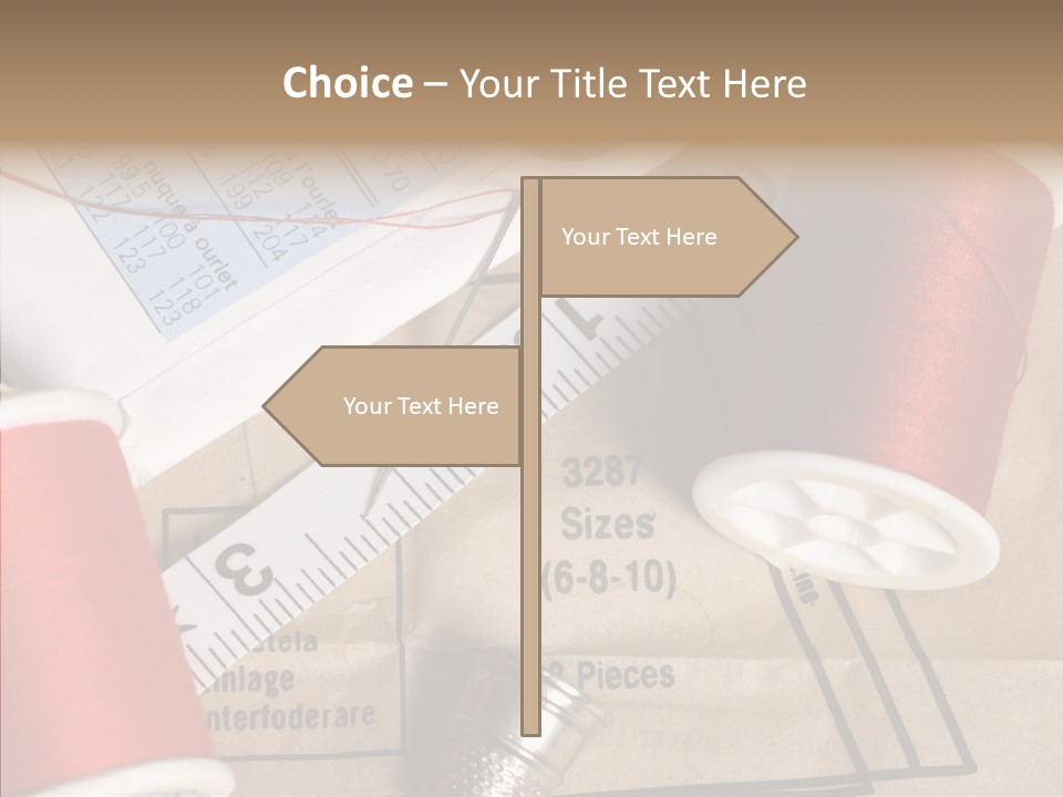 Two Spools Of Thread Sitting On Top Of A Piece Of Paper PowerPoint Template