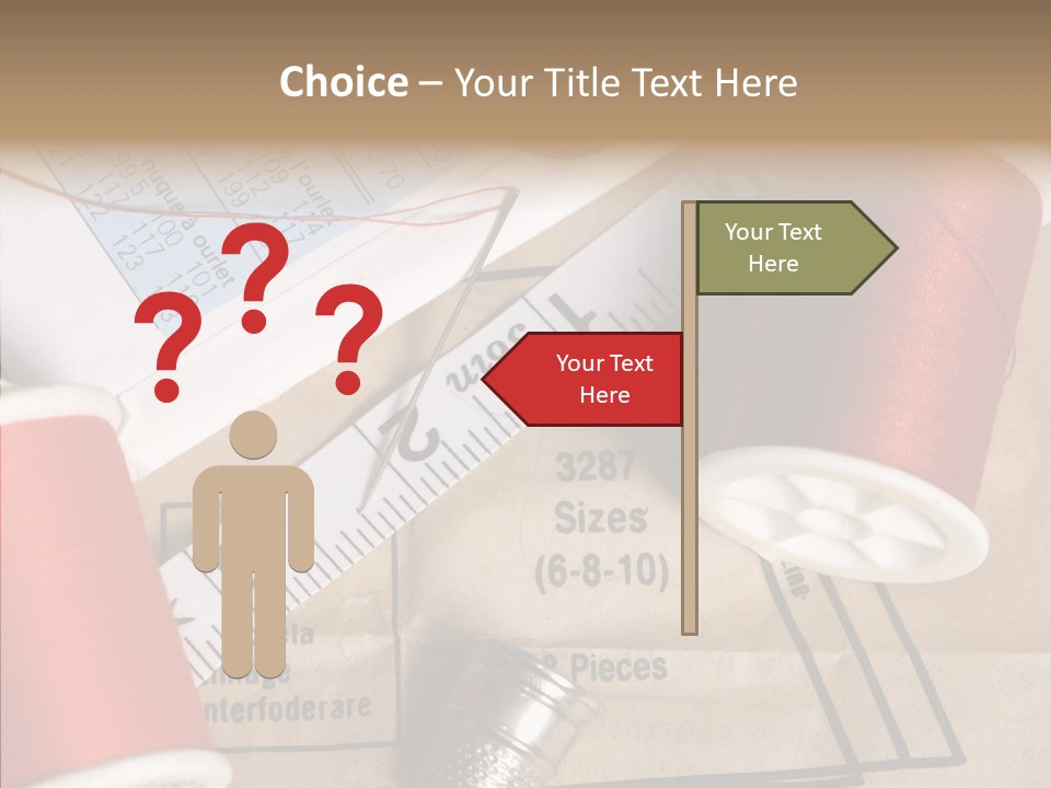 Two Spools Of Thread Sitting On Top Of A Piece Of Paper PowerPoint Template