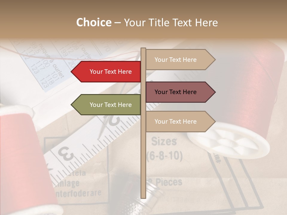 Two Spools Of Thread Sitting On Top Of A Piece Of Paper PowerPoint Template