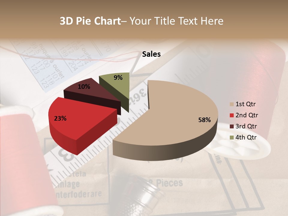 Two Spools Of Thread Sitting On Top Of A Piece Of Paper PowerPoint Template