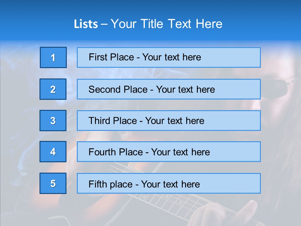 Live Instrument Guitarist PowerPoint Template