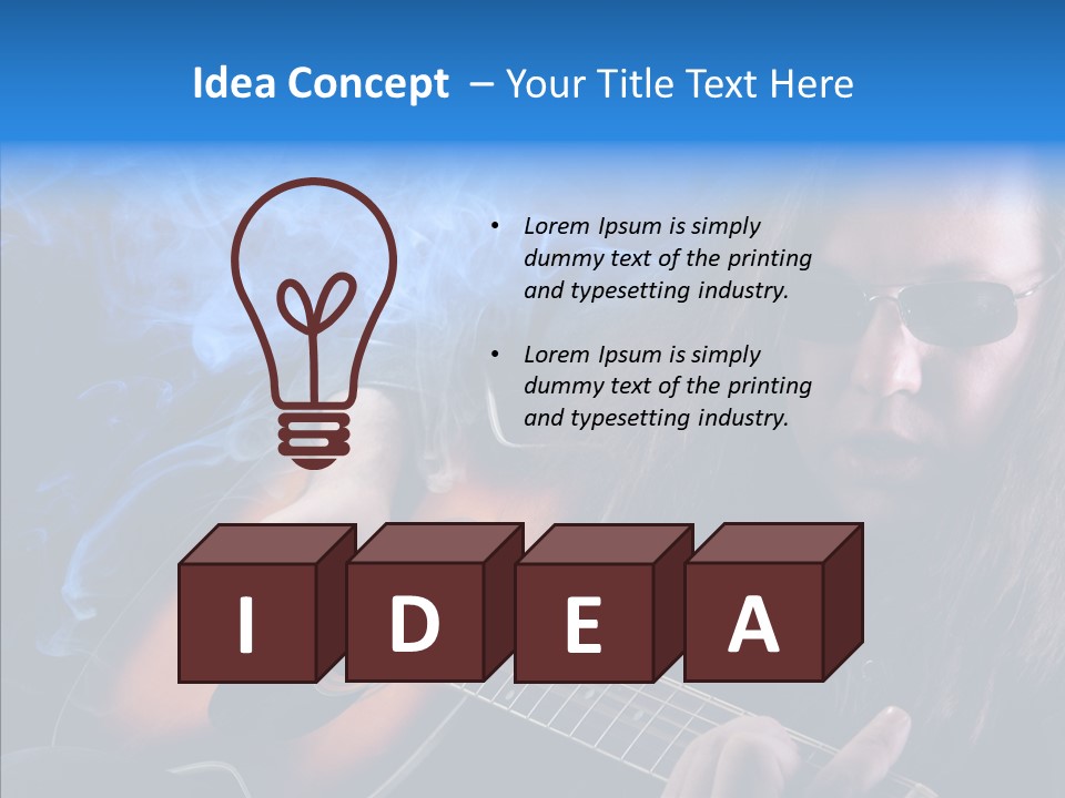 Live Instrument Guitarist PowerPoint Template