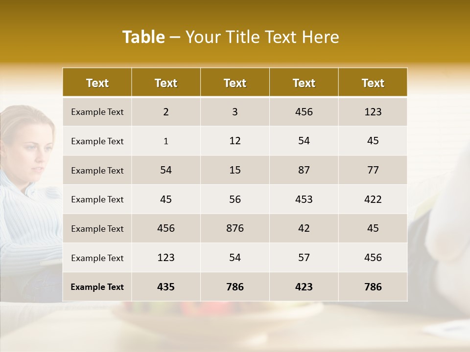 Table Bu Ine Di Cu Ion PowerPoint Template