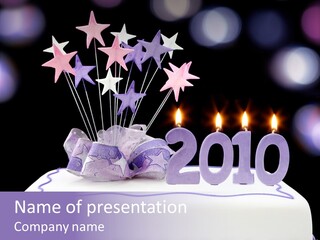 Bokeh Ribbon Celebration PowerPoint Template