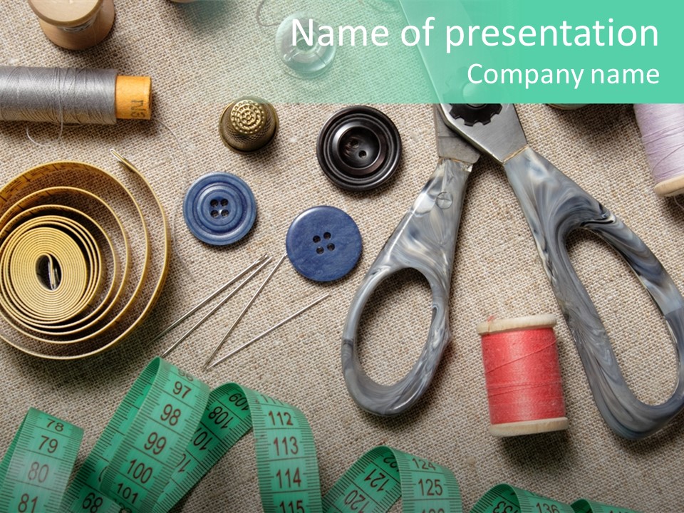 Plastic Tailor Thimble PowerPoint Template