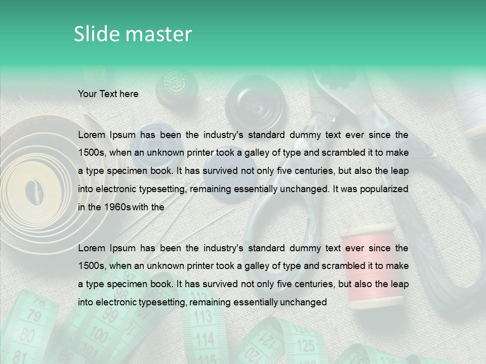 Plastic Tailor Thimble PowerPoint Template