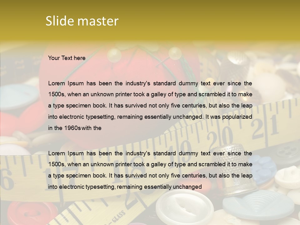 Crafts Thimble Fabric PowerPoint Template