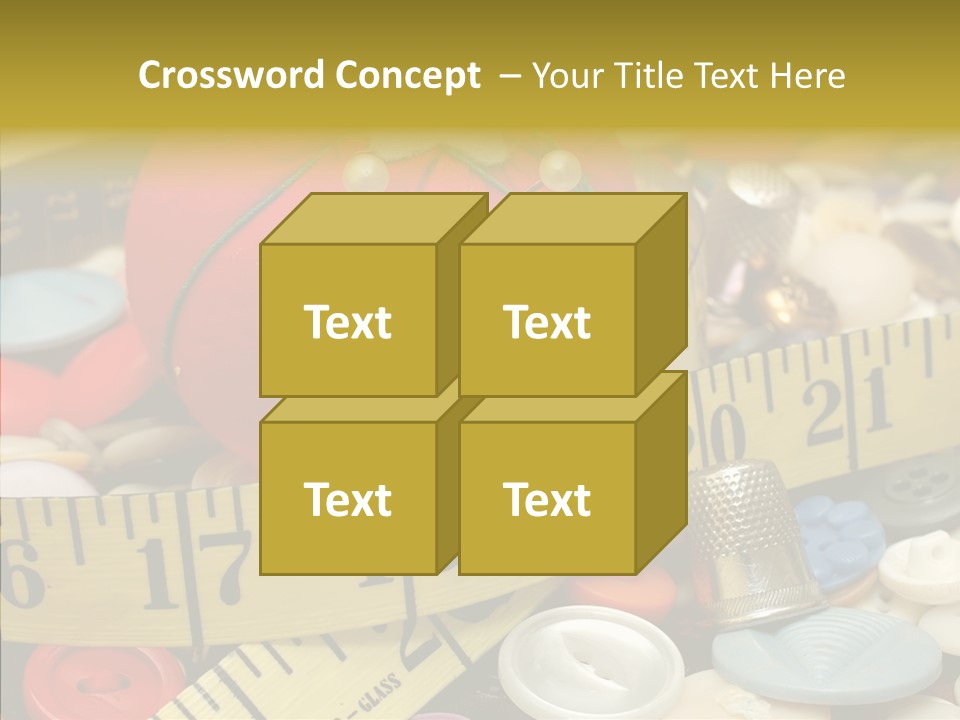 Crafts Thimble Fabric PowerPoint Template