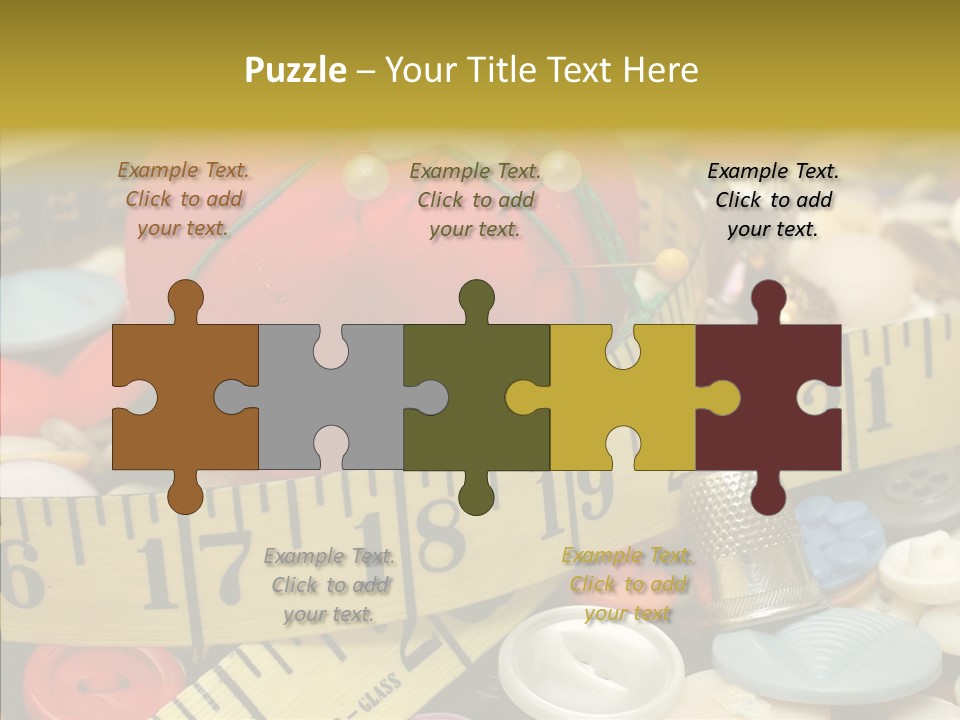 Crafts Thimble Fabric PowerPoint Template