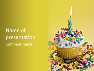 Confetti Candle Food PowerPoint Template