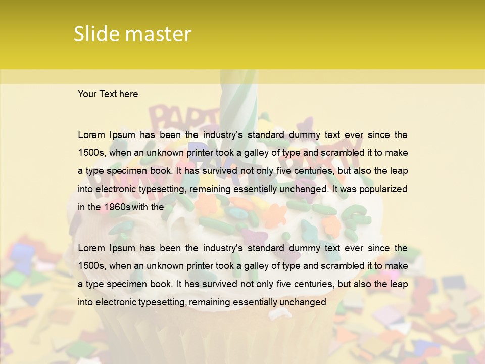 Confetti Candle Food PowerPoint Template