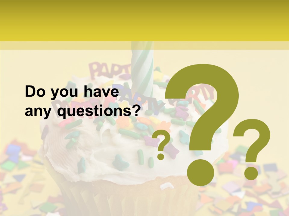 Confetti Candle Food PowerPoint Template