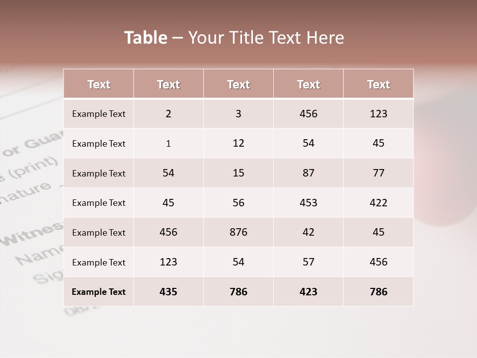 Model Register Sit PowerPoint Template