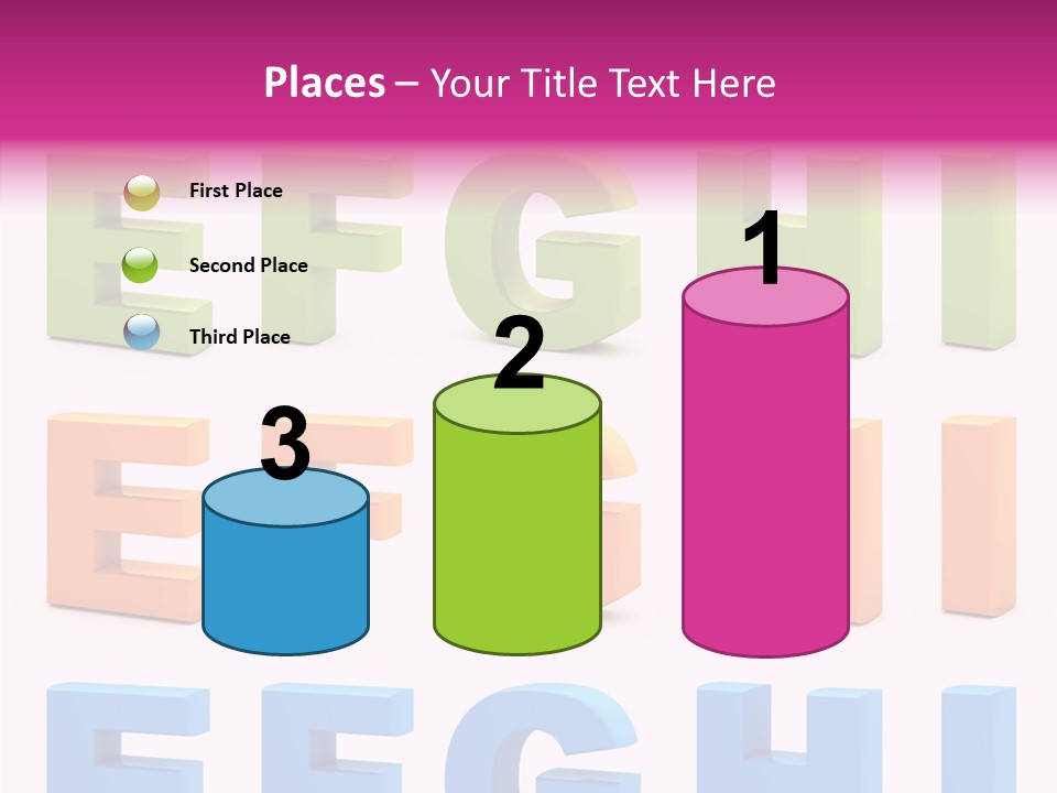 Alphabetical Standing Alphabet PowerPoint Template