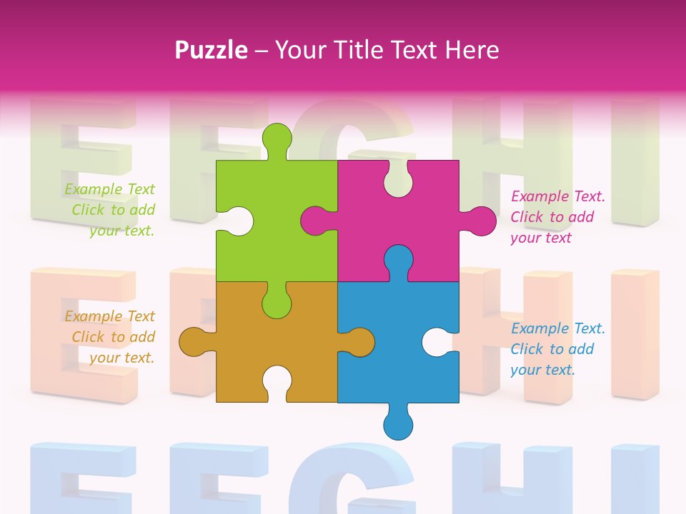 Alphabetical Standing Alphabet PowerPoint Template