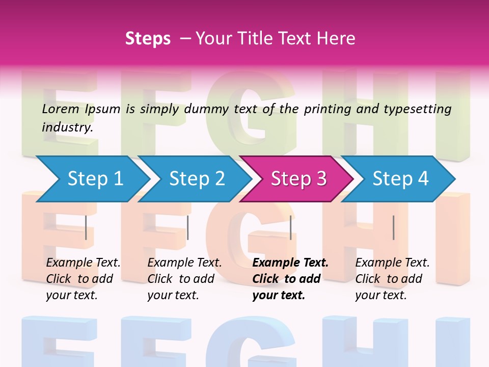 Alphabetical Standing Alphabet PowerPoint Template