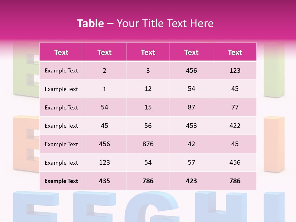 Alphabetical Standing Alphabet PowerPoint Template