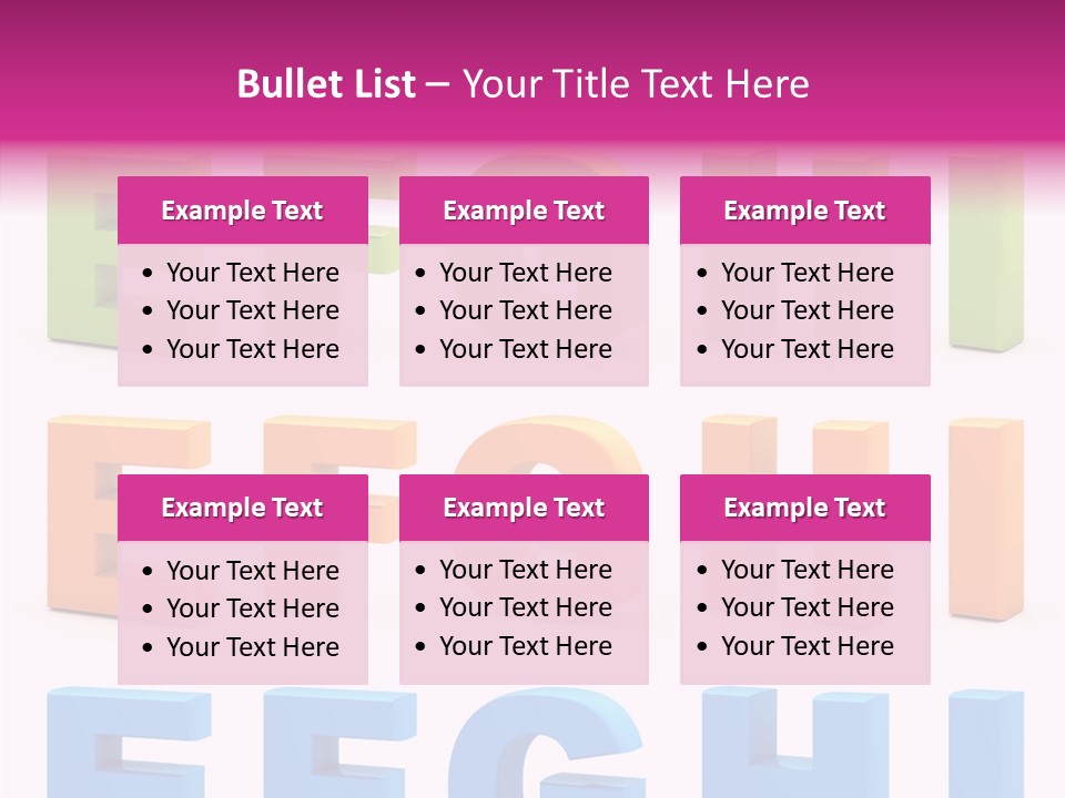 Alphabetical Standing Alphabet PowerPoint Template