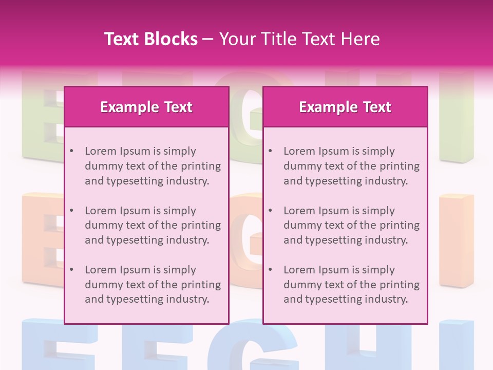 Alphabetical Standing Alphabet PowerPoint Template