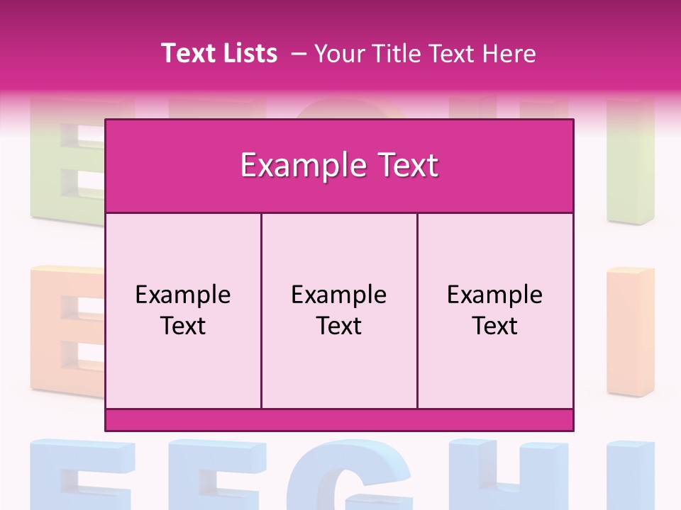 Alphabetical Standing Alphabet PowerPoint Template