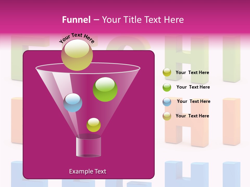 Alphabetical Standing Alphabet PowerPoint Template