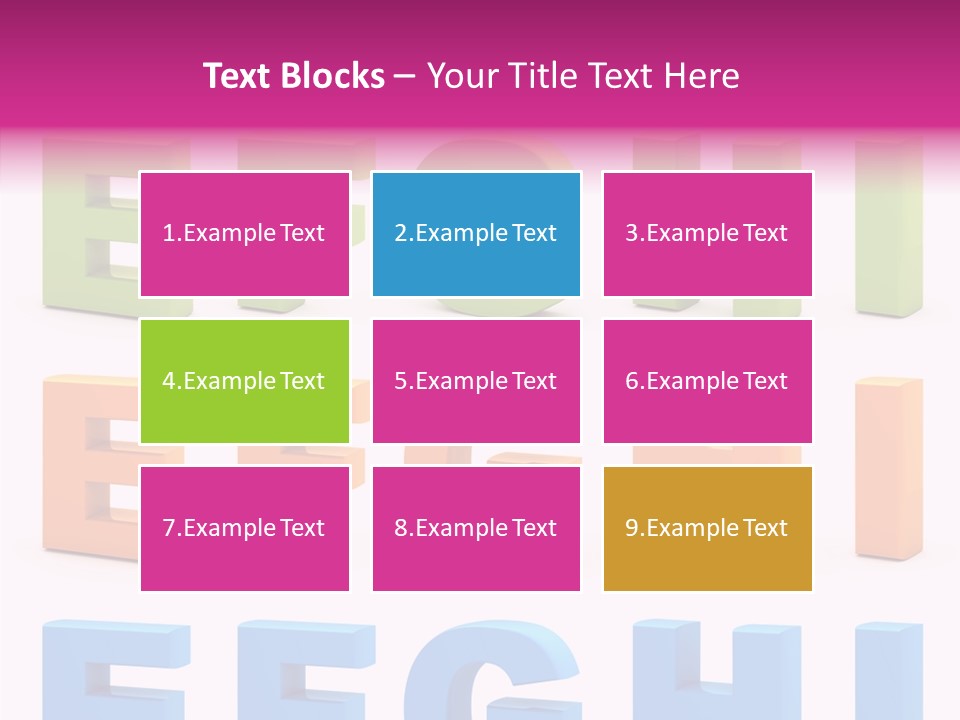 Alphabetical Standing Alphabet PowerPoint Template