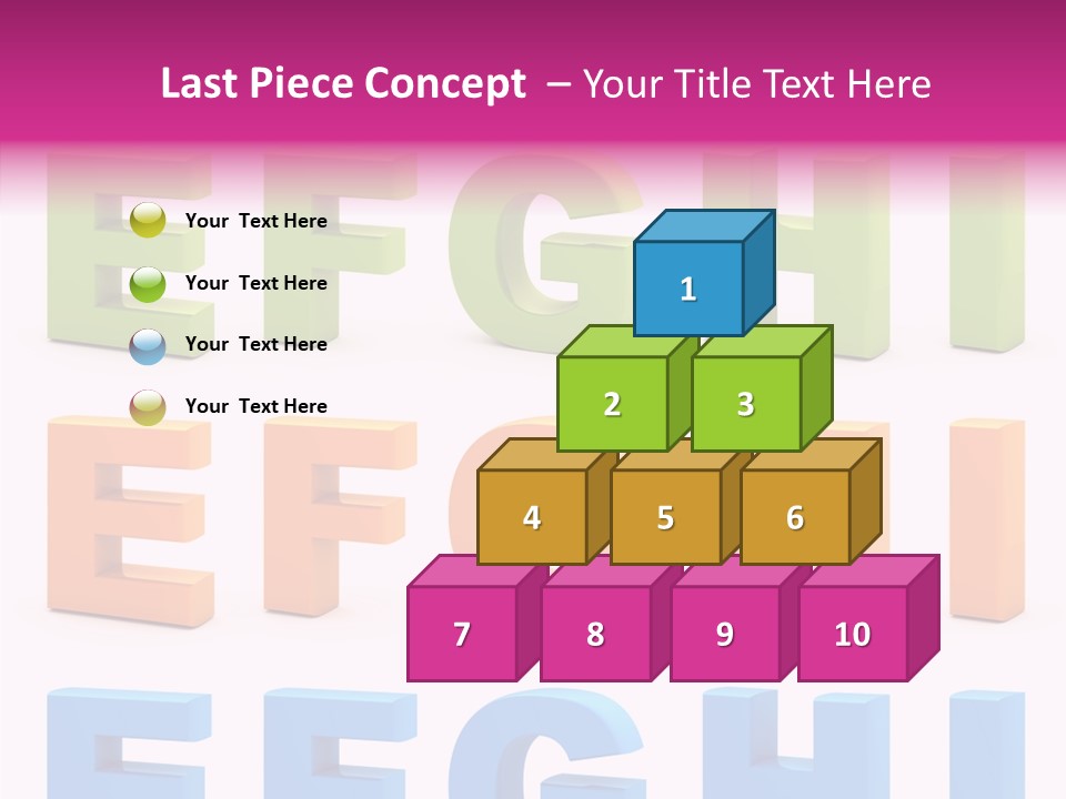 Alphabetical Standing Alphabet PowerPoint Template