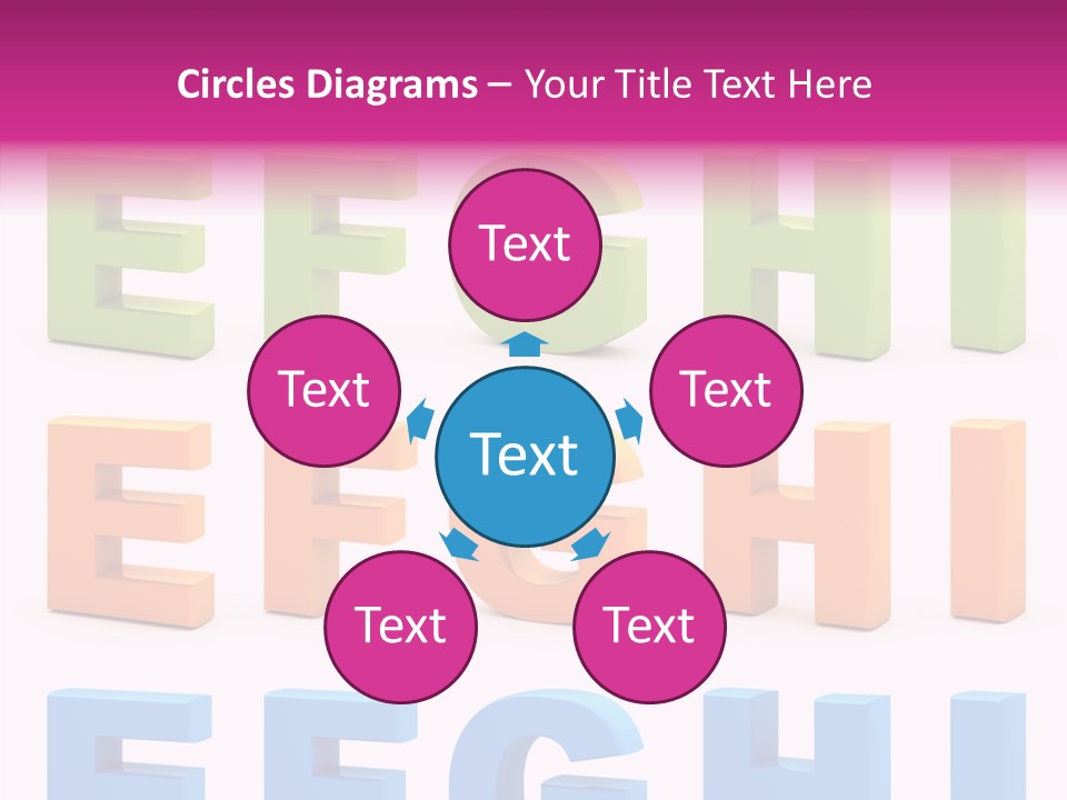 Alphabetical Standing Alphabet PowerPoint Template