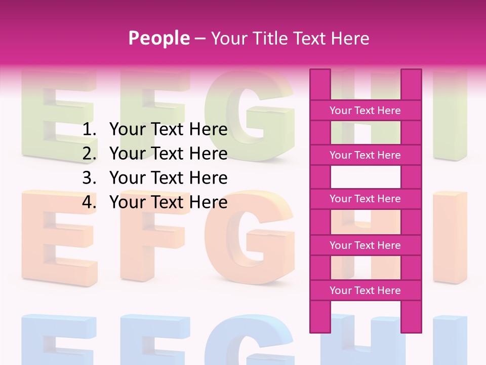 Alphabetical Standing Alphabet PowerPoint Template