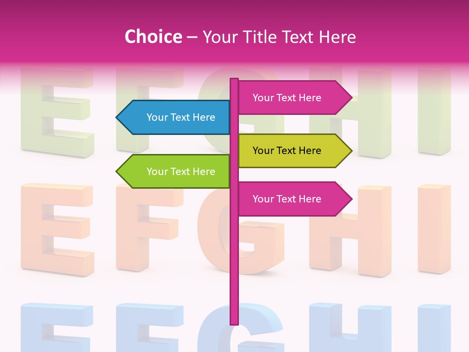 Alphabetical Standing Alphabet PowerPoint Template