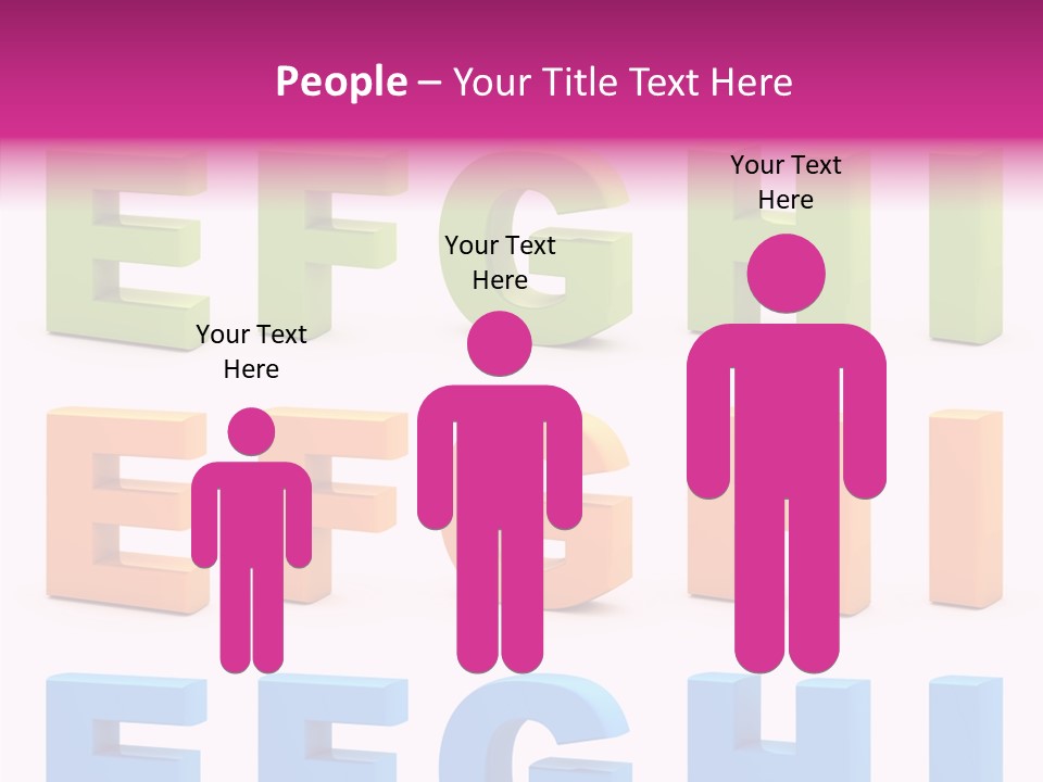 Alphabetical Standing Alphabet PowerPoint Template