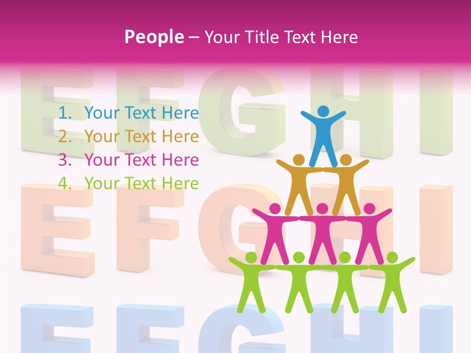 Alphabetical Standing Alphabet PowerPoint Template