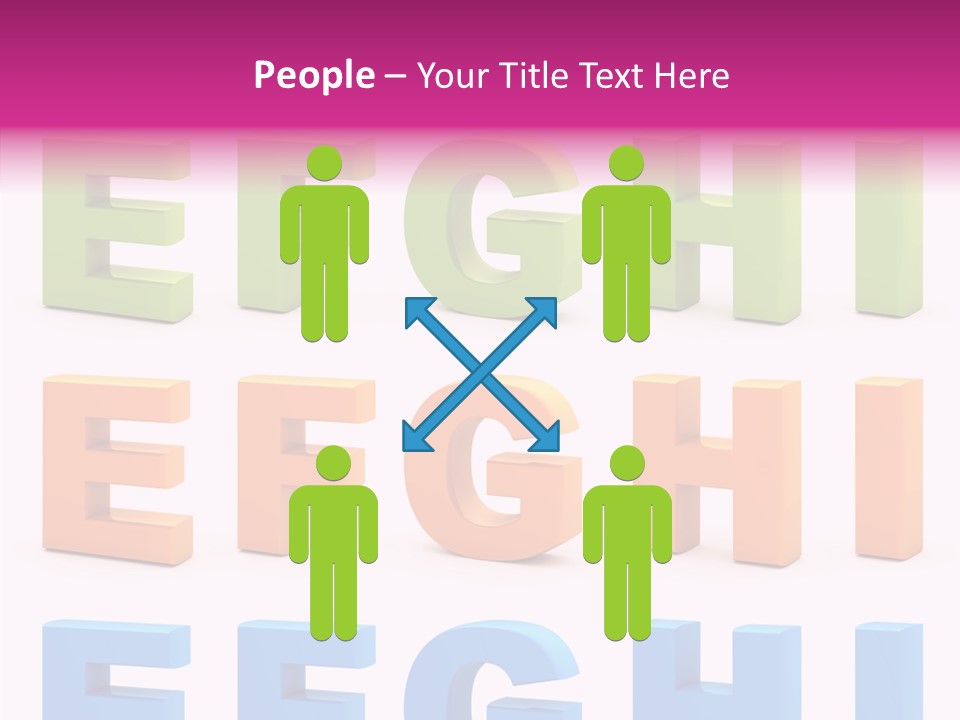 Alphabetical Standing Alphabet PowerPoint Template