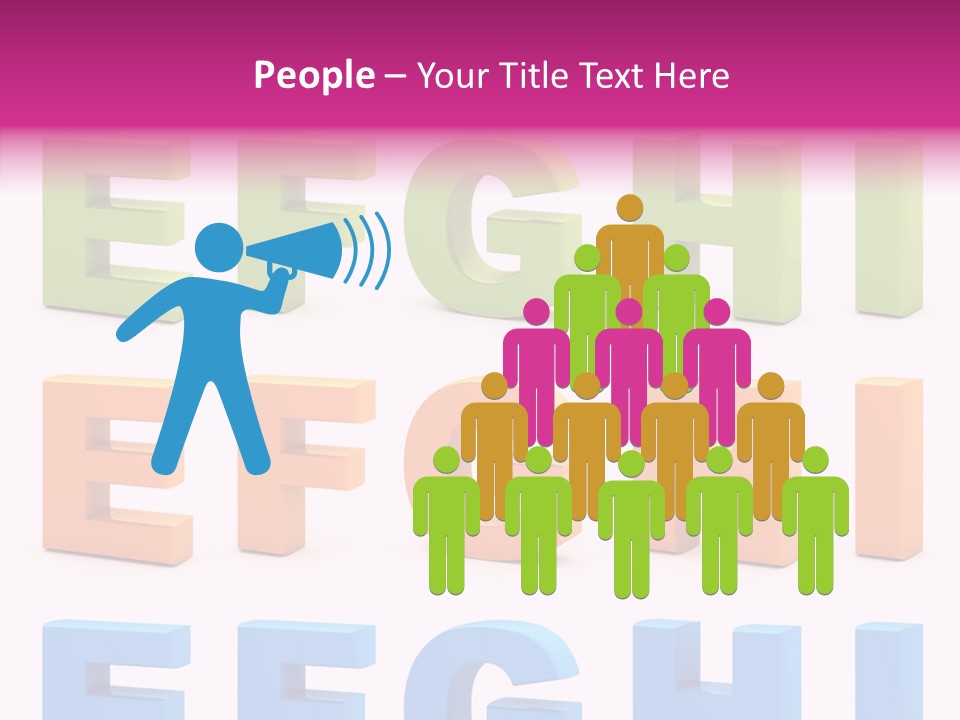 Alphabetical Standing Alphabet PowerPoint Template