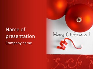 Text Red Ornamented PowerPoint Template