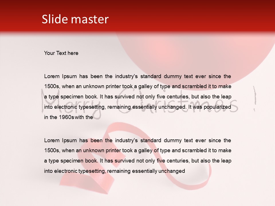 Text Red Ornamented PowerPoint Template
