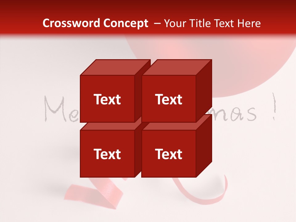 Text Red Ornamented PowerPoint Template