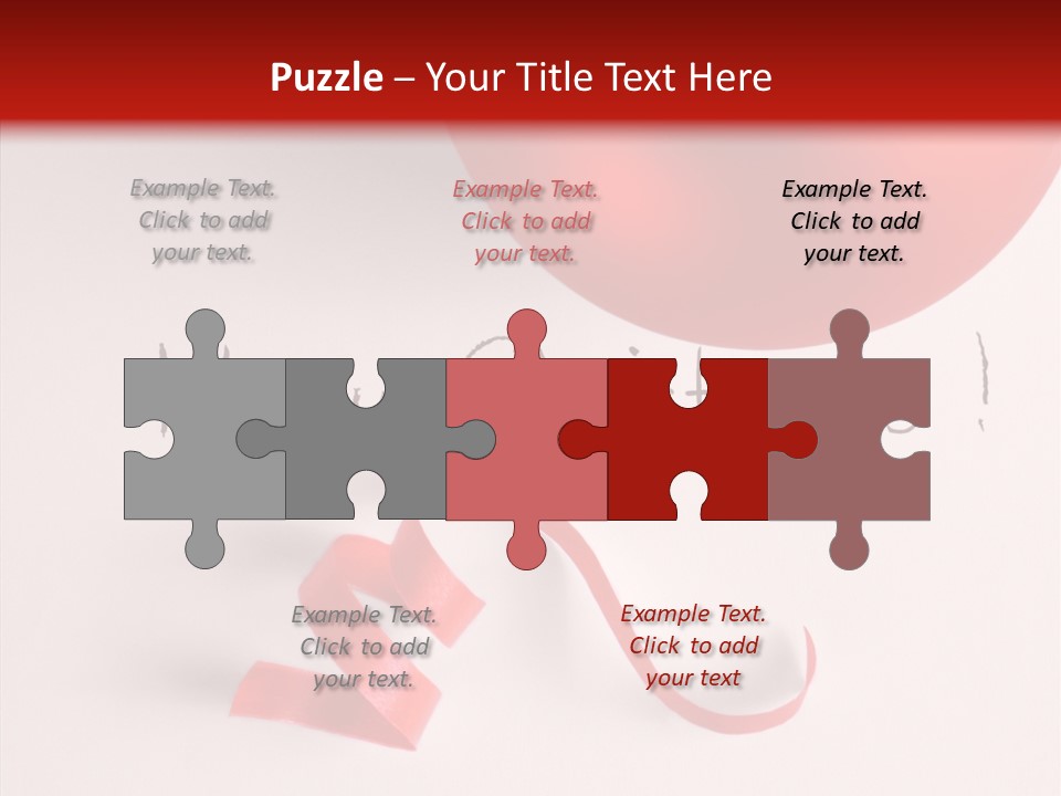 Text Red Ornamented PowerPoint Template