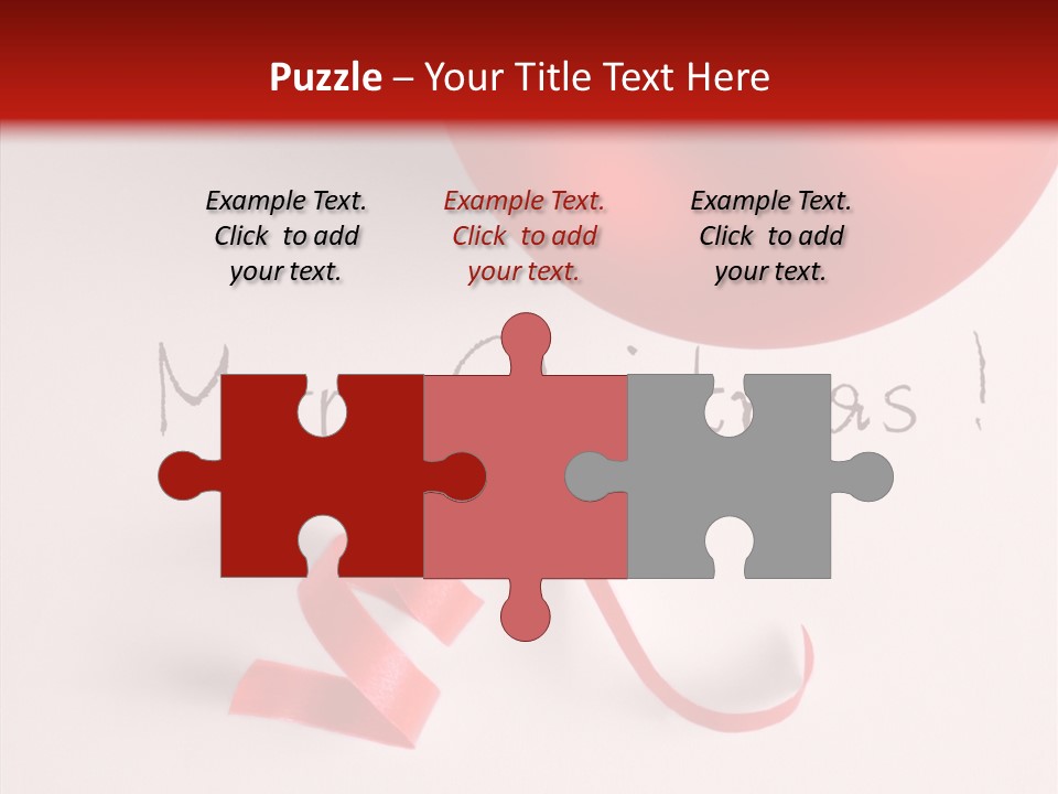 Text Red Ornamented PowerPoint Template