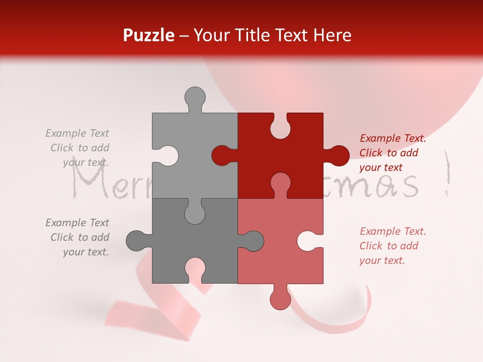 Text Red Ornamented PowerPoint Template